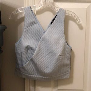 Powder blue cut out crop top